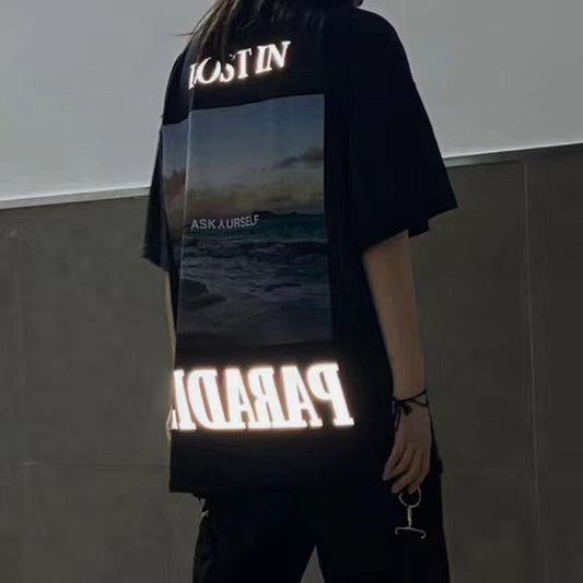 Askyurself T-shirts Short Sleeve Worn Looking Washed-out T-shirt Men and Women