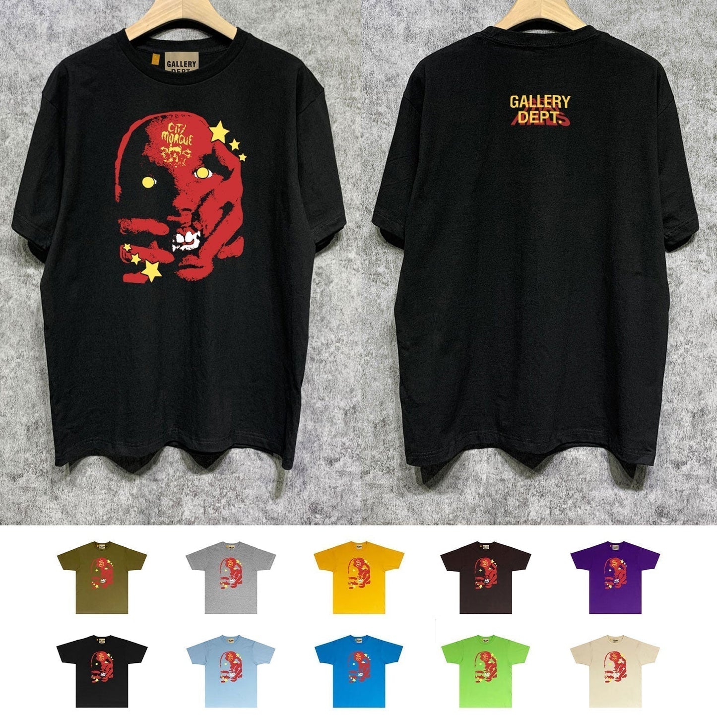 Gallery Dept T Shirt Retro Printed Loose Short-Sleeved Shirt